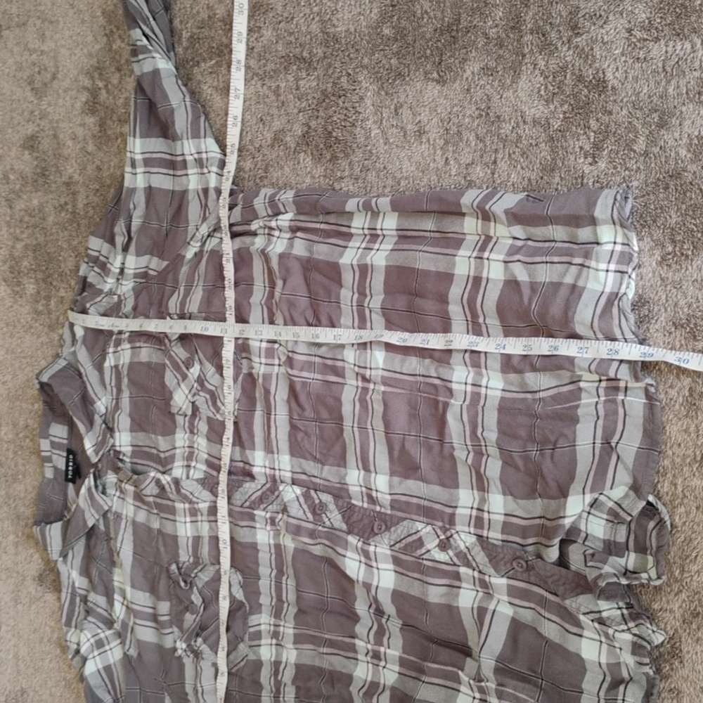 Torrid Gray Plaid Button Down - image 5